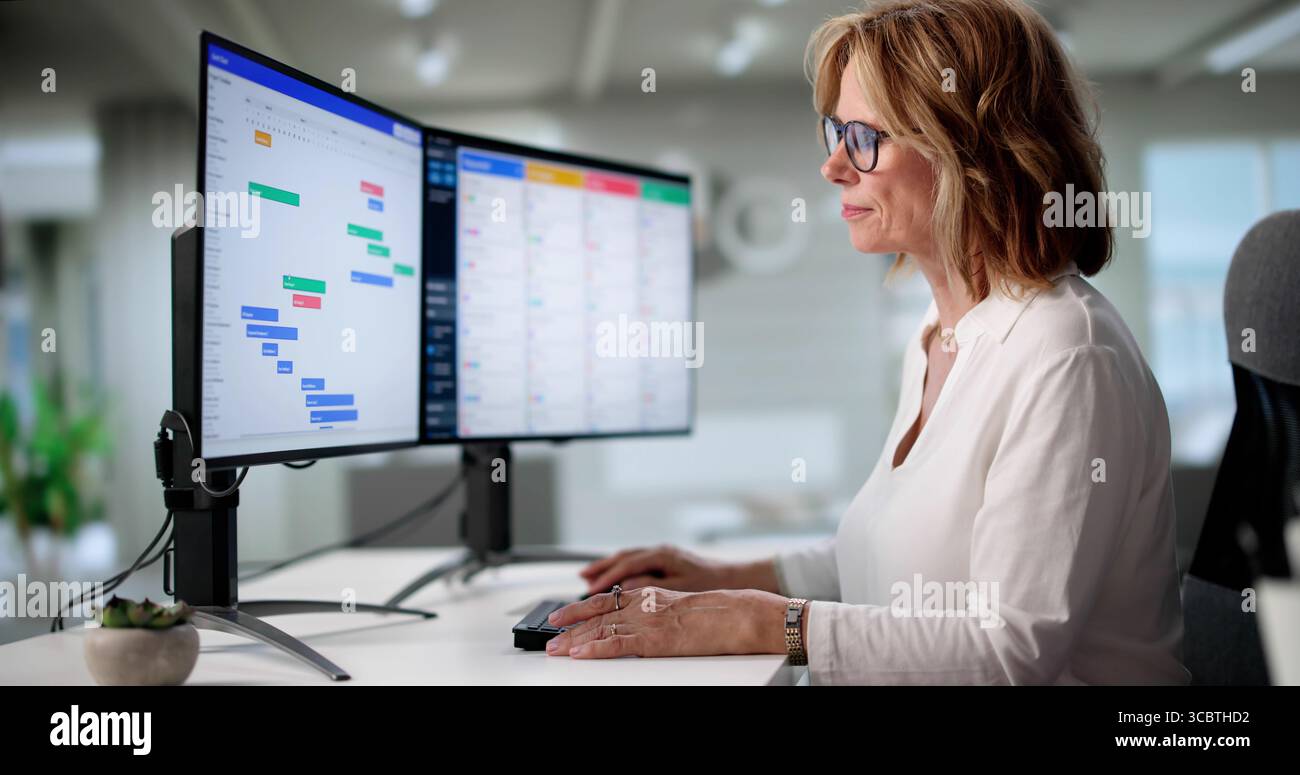 Steigerung Der Effizienz Im Büro Mit Software-Automatisierung Für Aufgabenmanagement Stockfoto