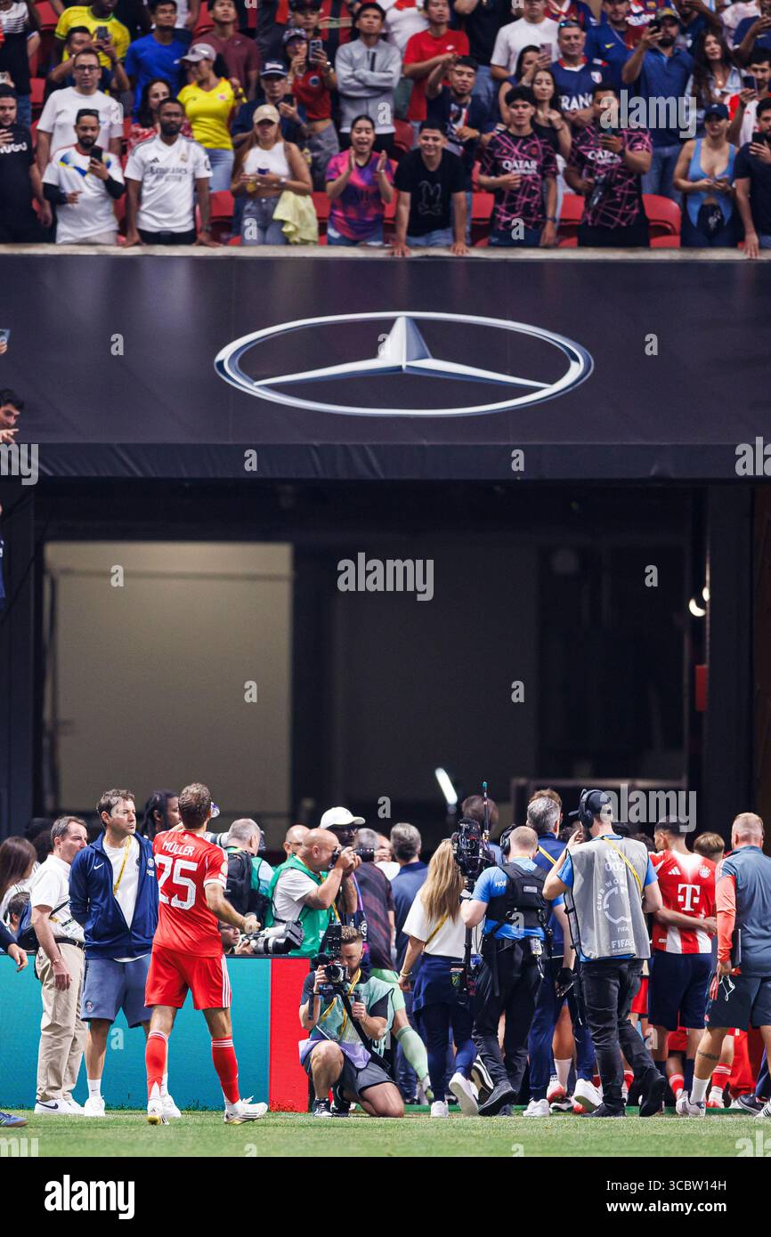 Atlanta, Georgia – 5. Juli: Thomas Müller von Bayern München verlässt das Feld nach seinem letzten Spiel während des Viertelfinales der FIFA Club-Weltmeisterschaft 2025 Stockfoto