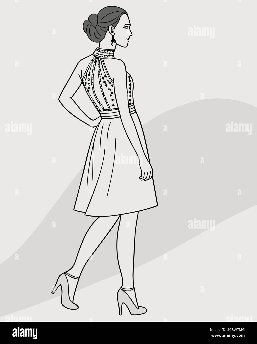 Kreative Ideen Für Weibliche Outfits Editierbarer Vektor – Modeschillustration, Charakterdesign, Digitale Kostümkonzepte, Stilvolle Inspiration Für Kleidung Stock Vektor