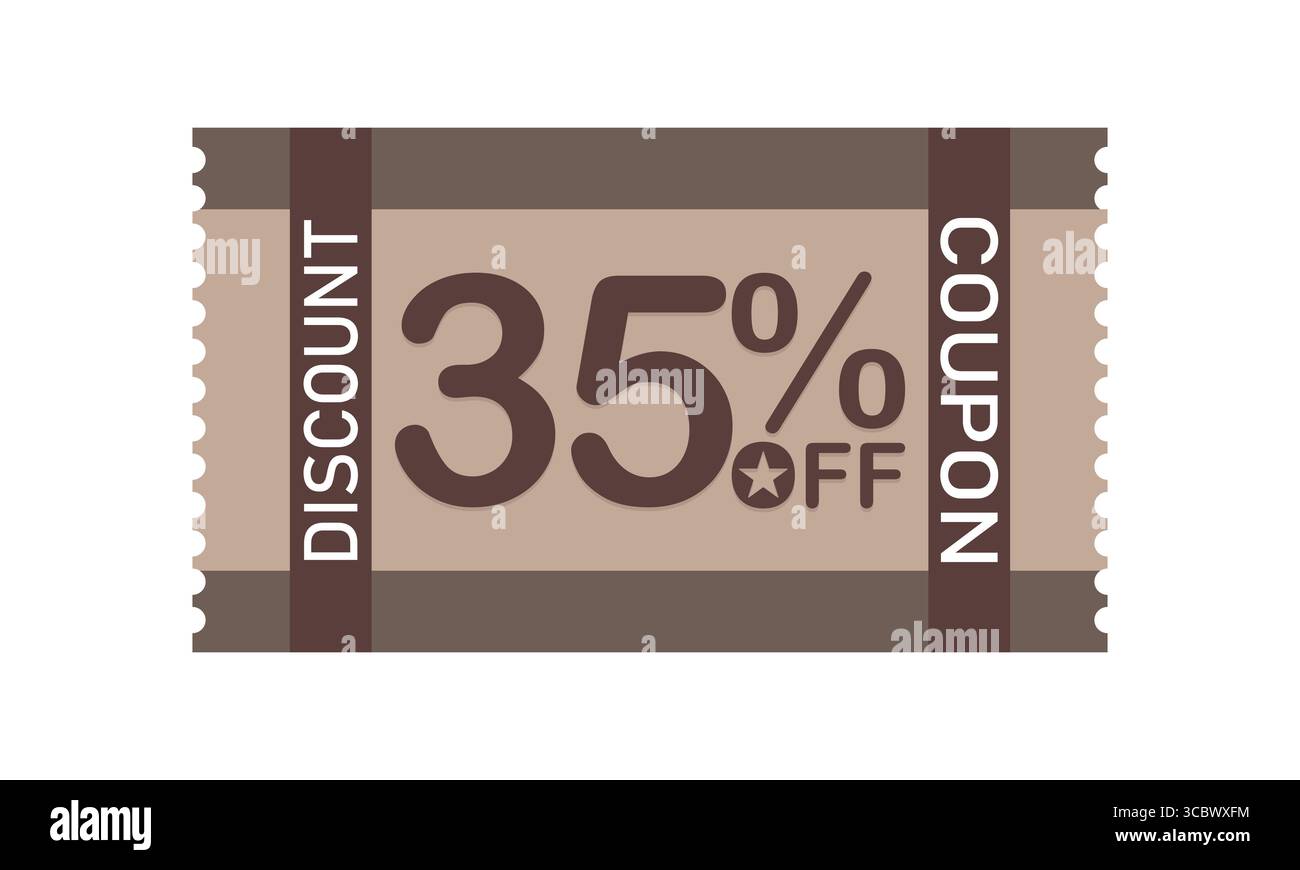 Rabattgutschein von 35 % auf Smart Shopping-Angebote Stock Vektor