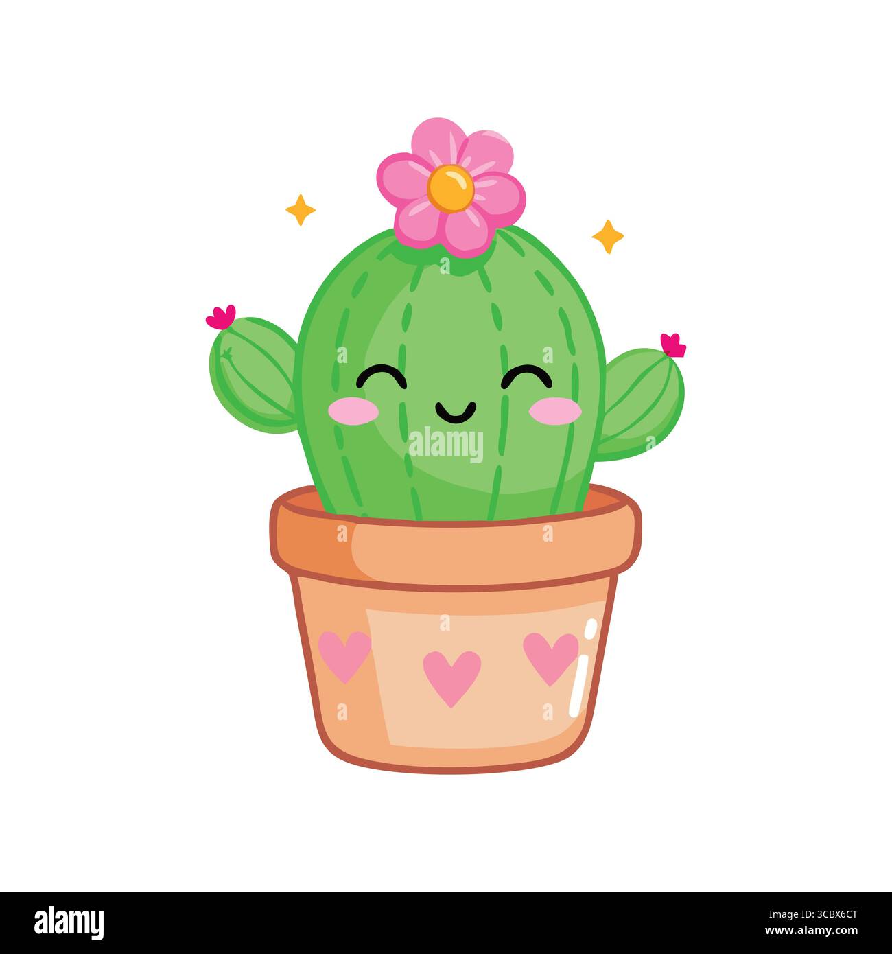 Kawaii niedlich in Liebe Kaktus Pflanze Stock-Vektorgrafik - Alamy