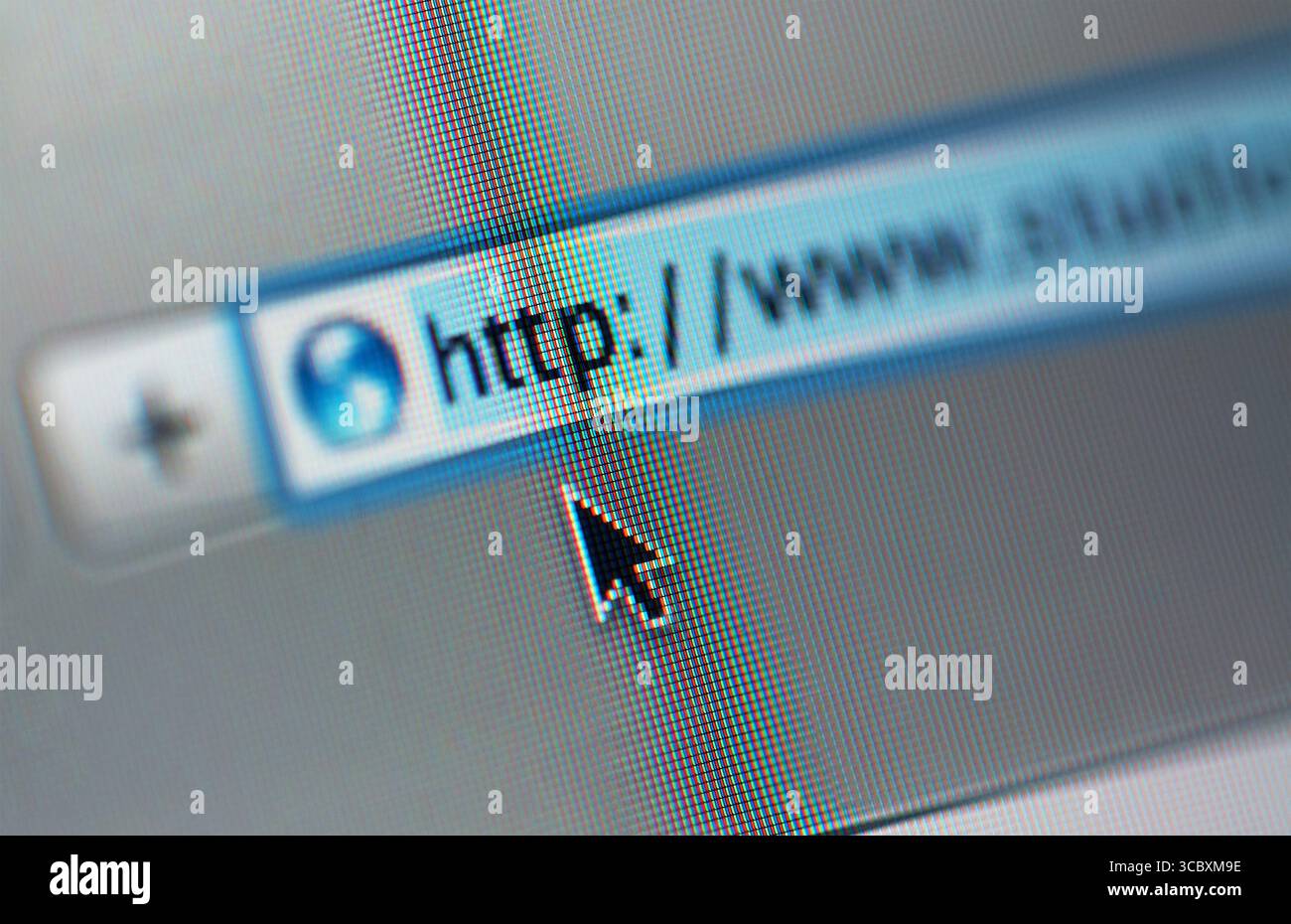 Internet Adresse, Bildschirm. Close Up. Stockfoto