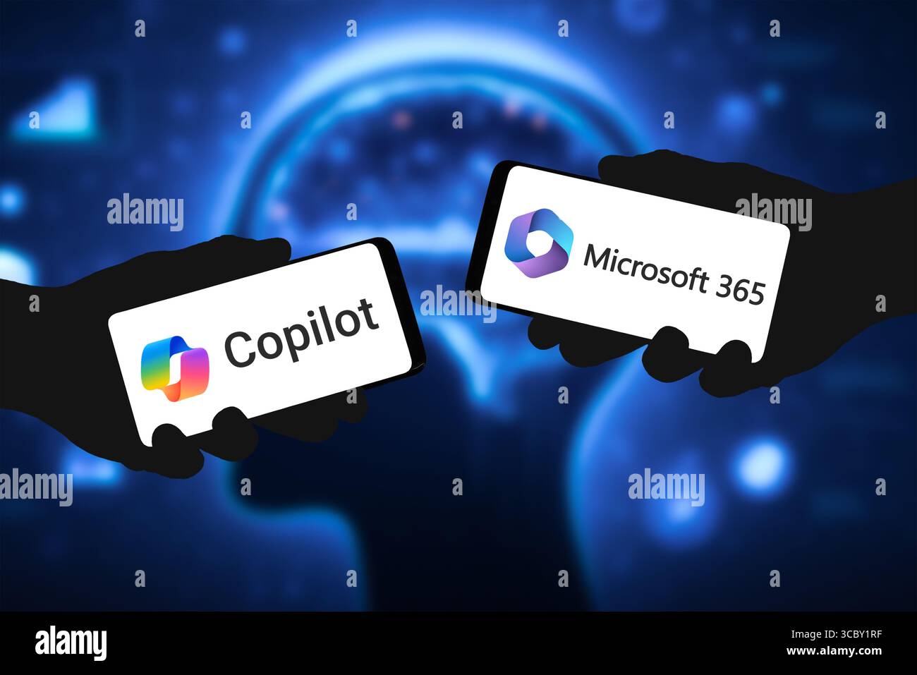 Microsoft 365 und Copilot – Intelligente KI-Tools für moderne Workflows Stockfoto