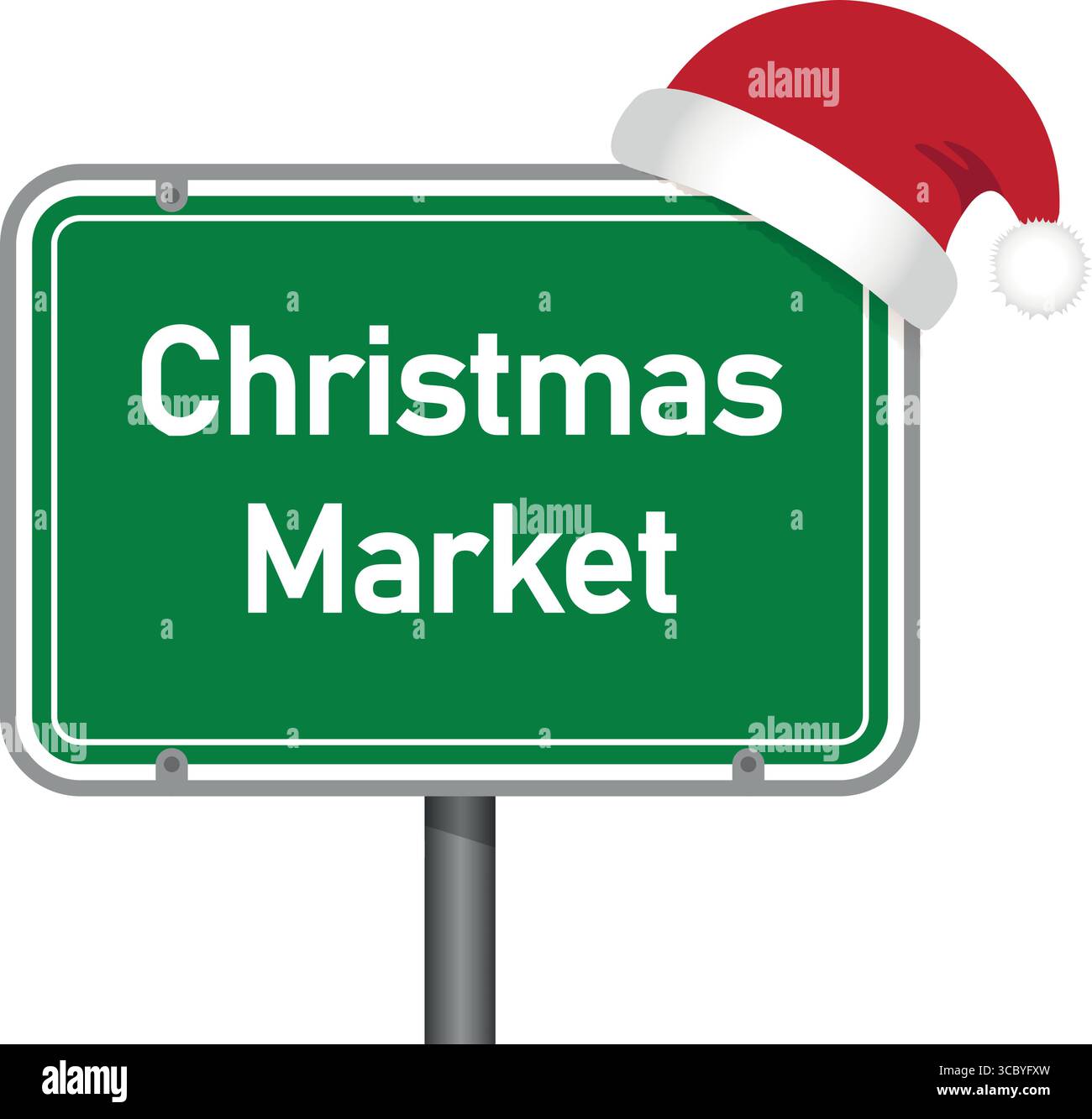 Verkehrszeichen mit Wörtern weihnachtsmarkt isolierte Vektorillustration Stock Vektor