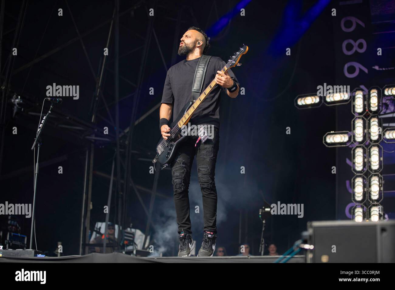 Derbyshire, England, 9. August 2025. Fear Factory spielt auf der Ronnie James Dio Stage im Bloodstock Open Air 2025 in Derbyshire. Quelle: Izzy Clayton/Alamy Live News Stockfoto