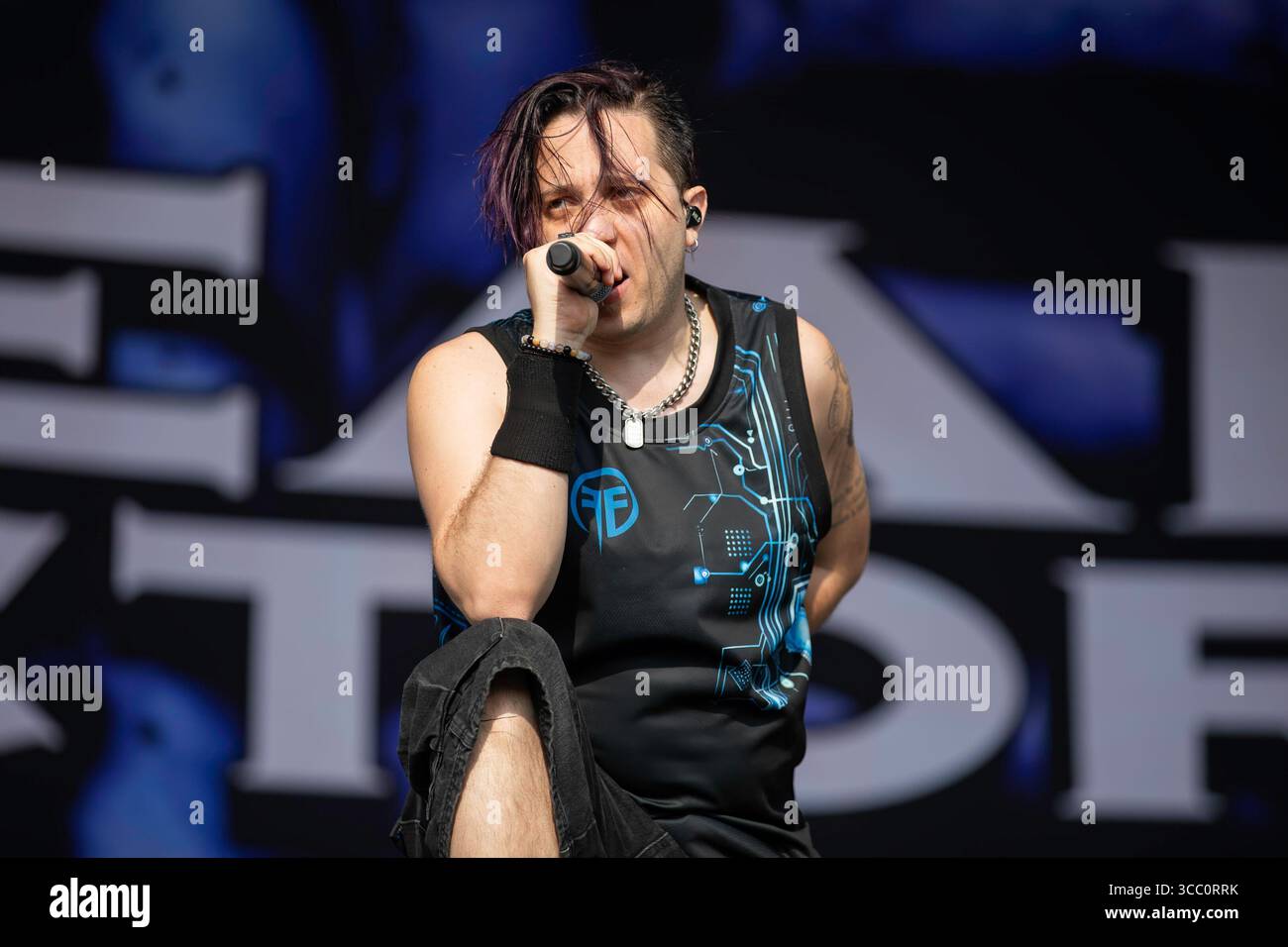 Derbyshire, England, 9. August 2025. Fear Factory spielt auf der Ronnie James Dio Stage im Bloodstock Open Air 2025 in Derbyshire. Quelle: Izzy Clayton/Alamy Live News Stockfoto
