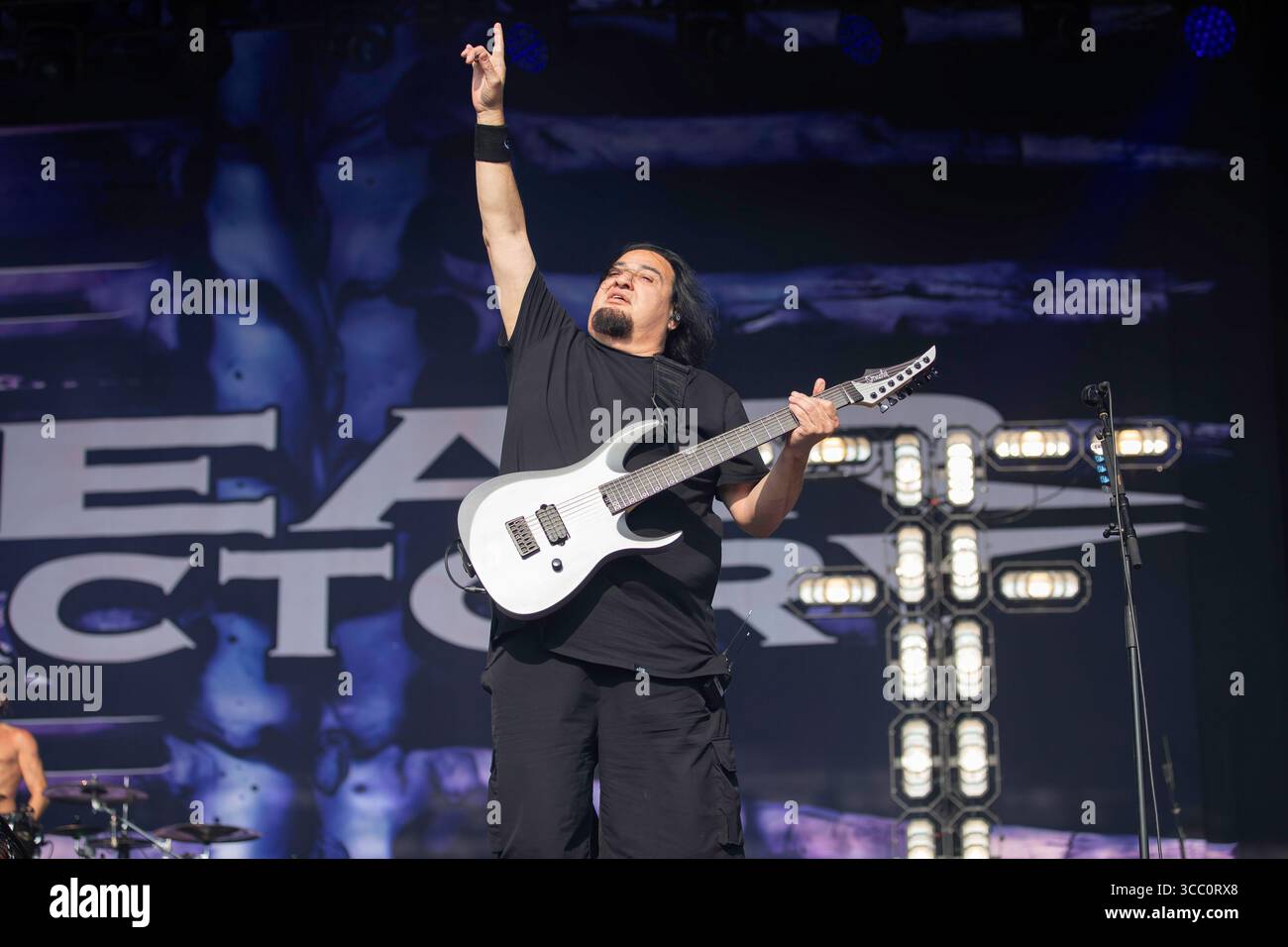 Derbyshire, England, 9. August 2025. Fear Factory spielt auf der Ronnie James Dio Stage im Bloodstock Open Air 2025 in Derbyshire. Quelle: Izzy Clayton/Alamy Live News Stockfoto