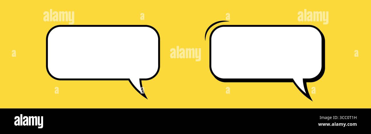 Leere Comic-Sprechblasen auf gelbem Hintergrund. Stock Vektor