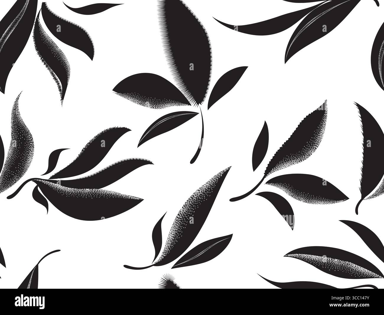 Nahtloses Blumenmuster. Zweig mit Blättern ornamentale Textur. Flourish Natur Sommer Garten strukturierten Hintergrund Stock Vektor