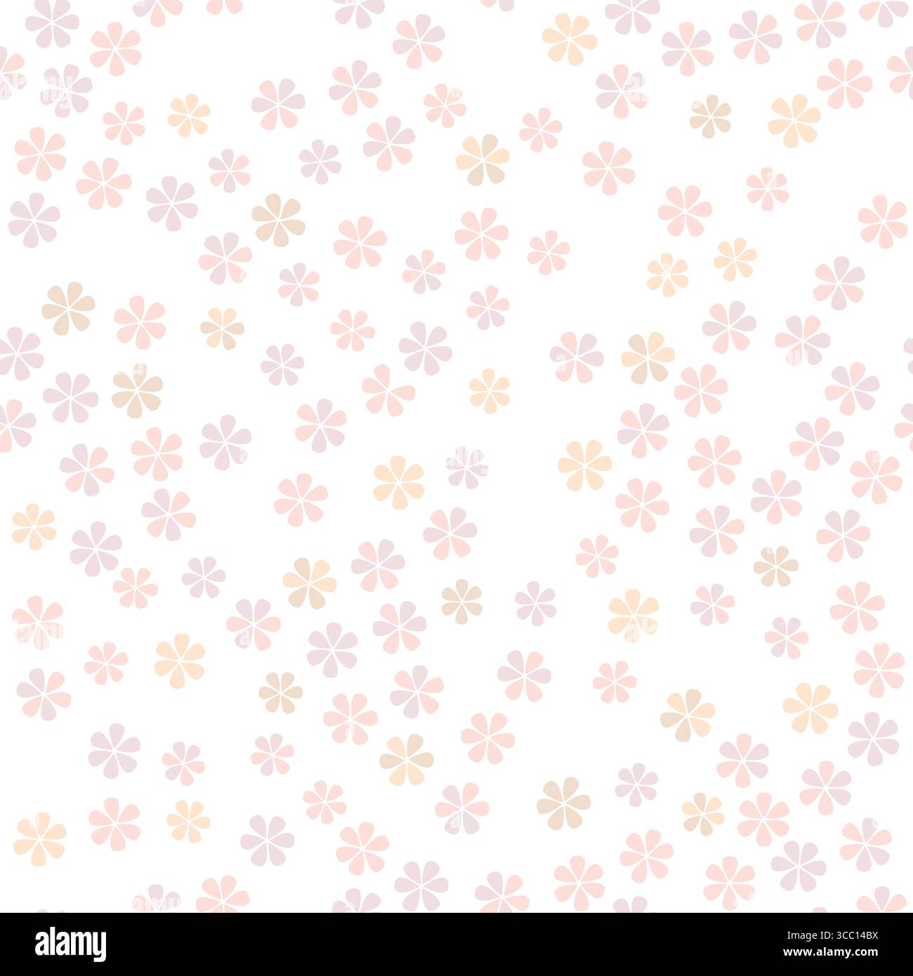 Nahtloses Muster mit Blumen. Floraler sanfter Frühling Hintergrund. Blühende Ziertextur mit Sommerblumen. Stock Vektor