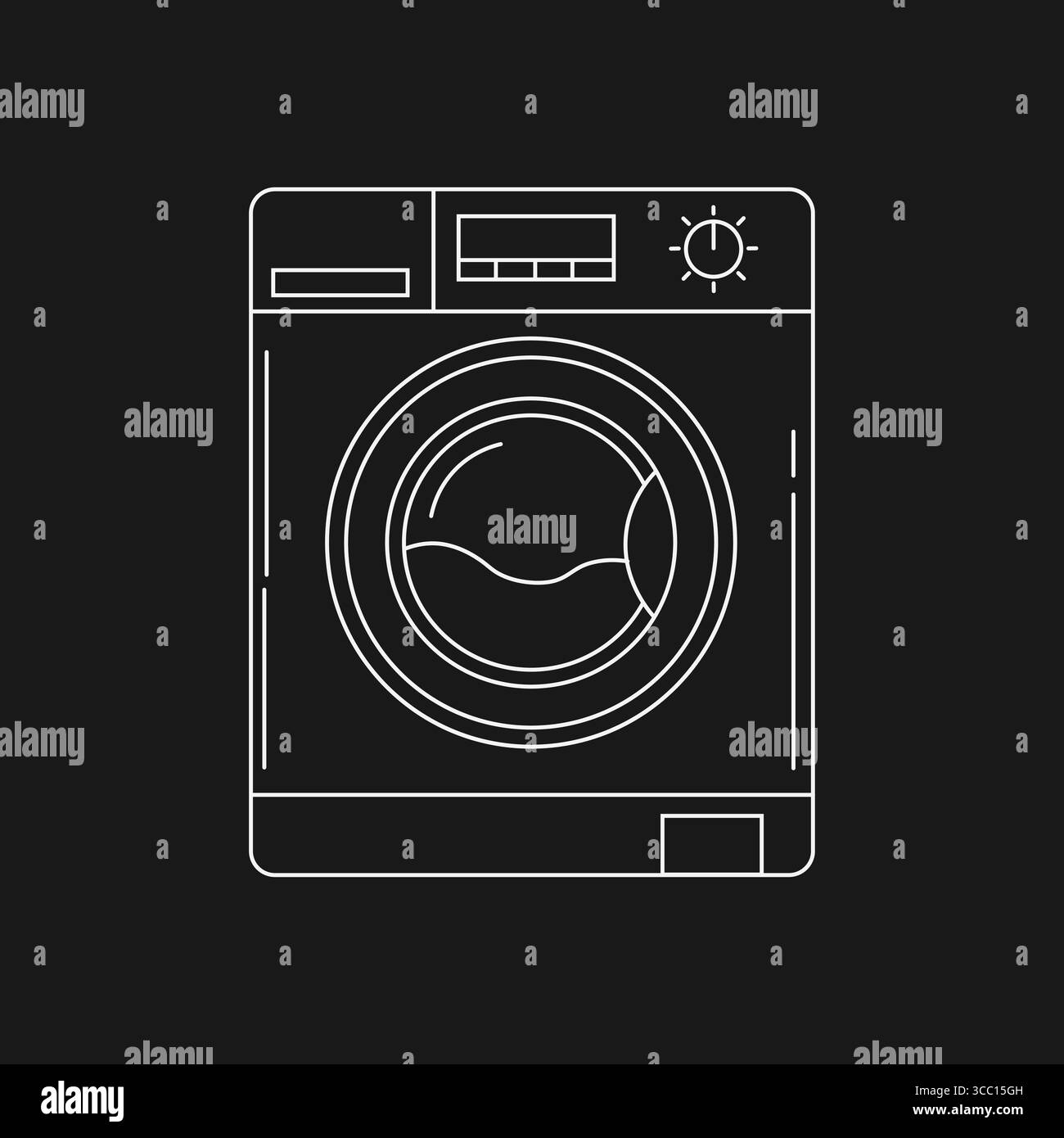 Moderne Frontlader-Waschmaschine Symbol für automatische Wäsche und Reinigung Stock Vektor