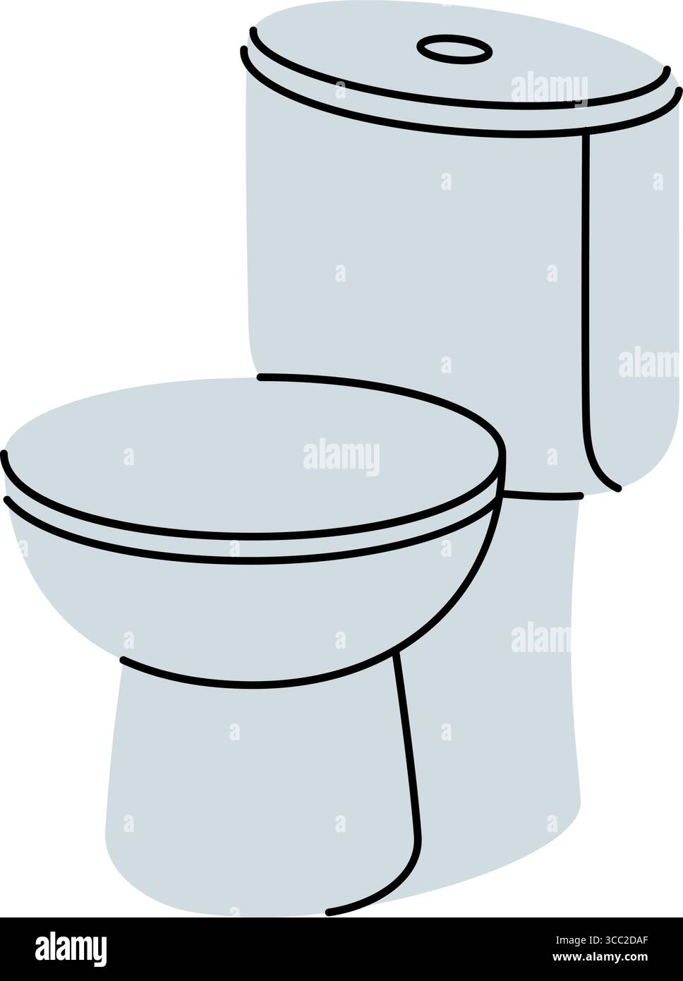 Keramik-Toilette. Badezimmerhygiene. Vektorabbildung Stock Vektor
