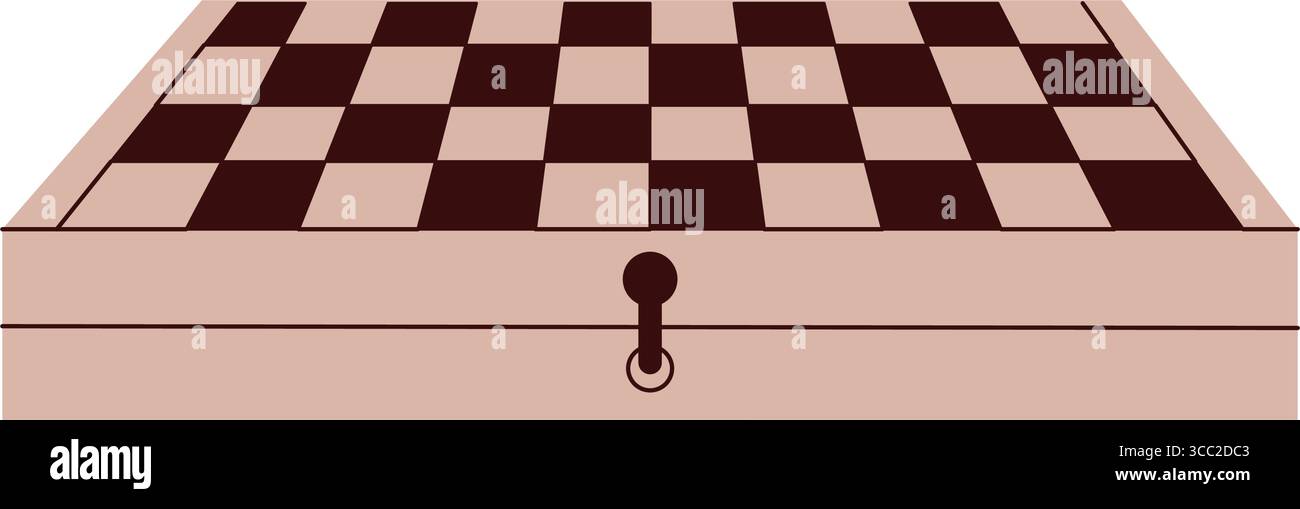 Symbol für geschlossene Schachbrettschachteln im Vektor-Minimal-Stil für Spieldesigns Stock Vektor