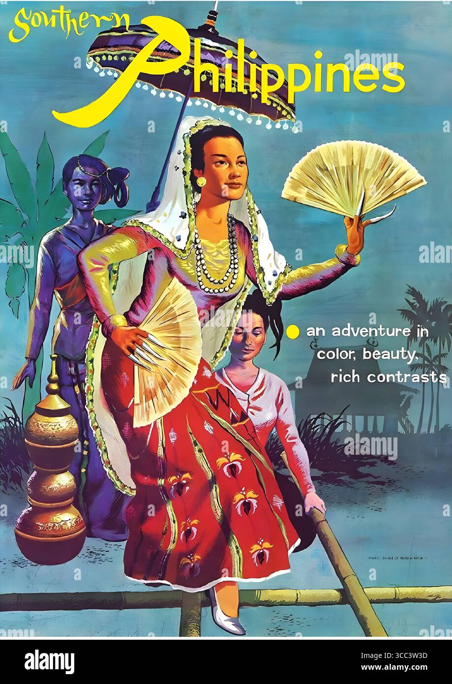 Ein wunderschönes Reiseposter aus dem Jahr 1960 für die Philippinen Stockfoto