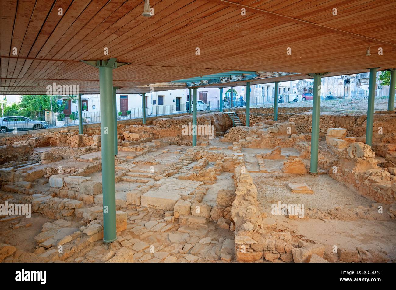 Ruinen der antiken minoischen Stadt Kydonia auf Kastelli Hill, Chania, Kreta, Griechenland Stockfoto
