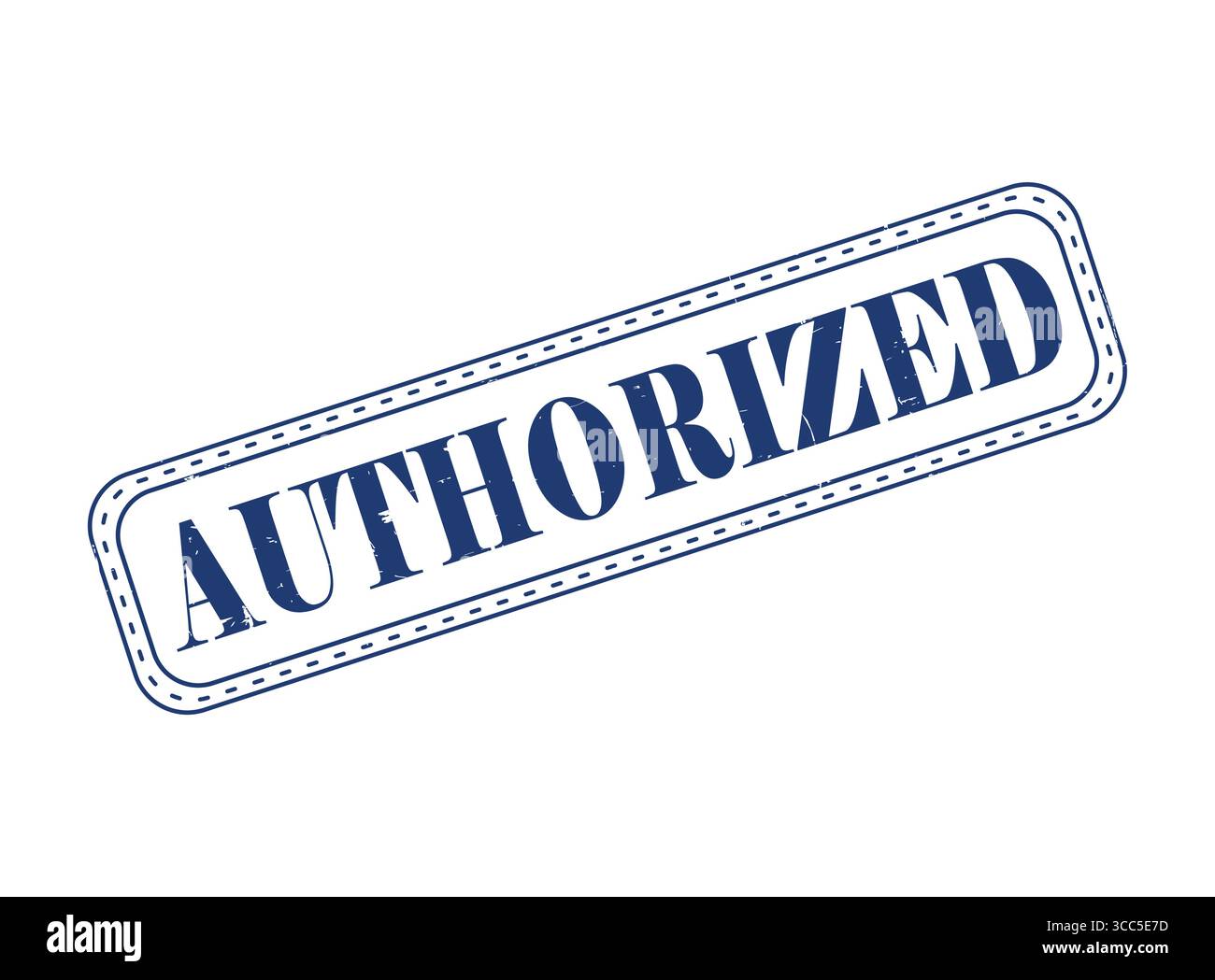 Ein autorisiertes Gummistempel-Dichtring mit einer Umrisslinie Stock Vektor