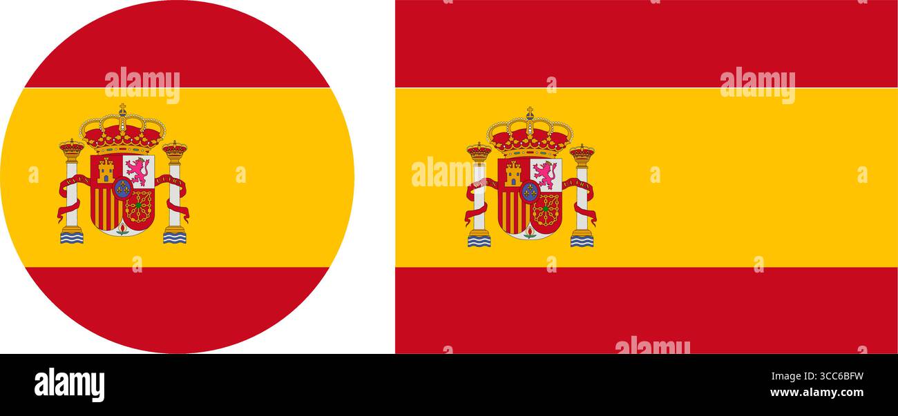 spanien Flaggensymbol Illustrator national des Vektors isoliert Stock Vektor