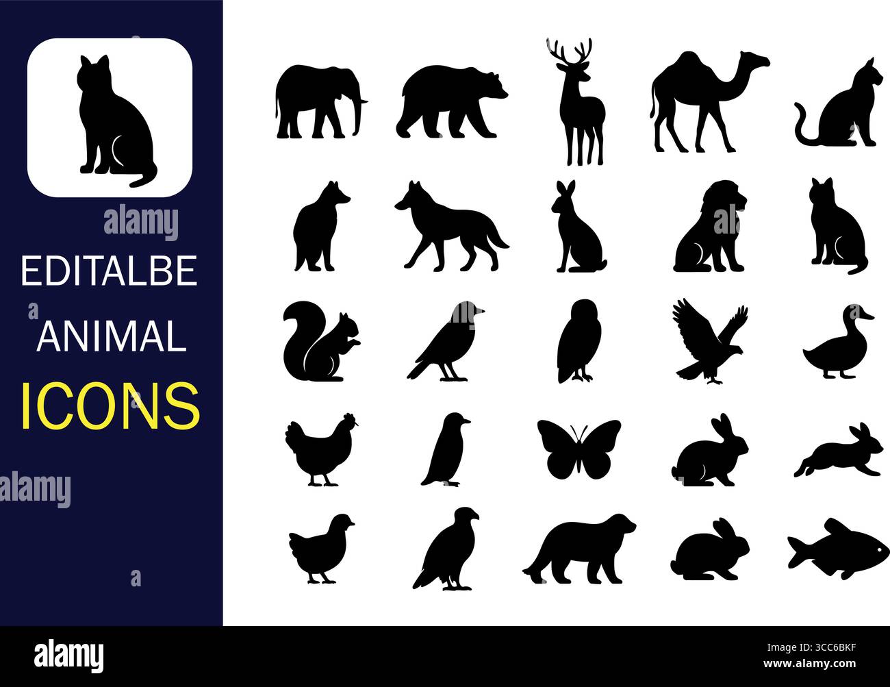 Bezaubernde Kollektion mit verschiedenen Tiersilhouetten für kreative Projekte und Designs Stock Vektor