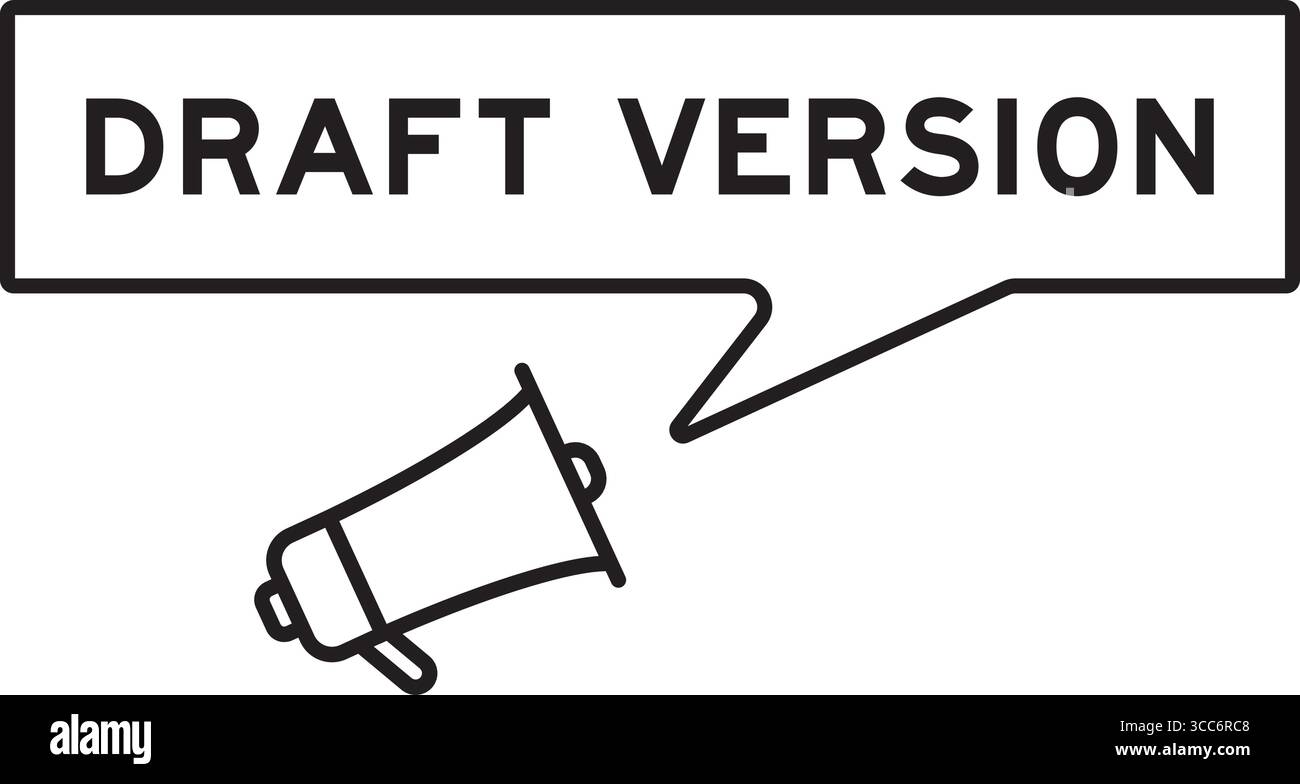 Megaphon-Symbol mit Sprechblase in Word-Entwurfsversion auf weißem Hintergrund Stock Vektor