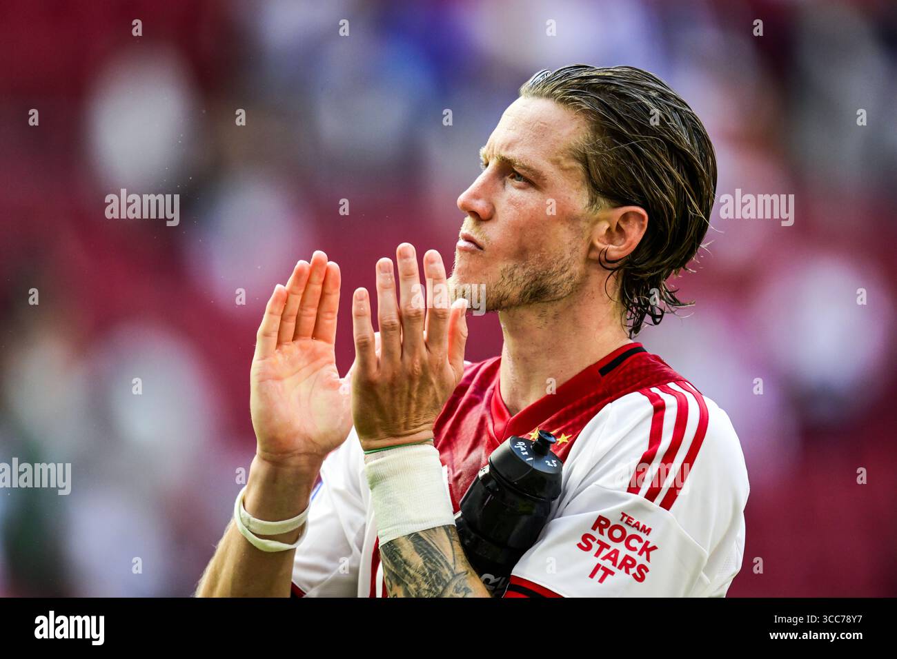 AMSTERDAM: Wout Weghorst of Ajax nach dem niederländischen Eredivisie-Spiel zwischen Ajax Amsterdam und Telstar in der Johan Cruijff Arena am 10. August 2025 in Amsterdam. ANP OLAF KRAAK Stockfoto