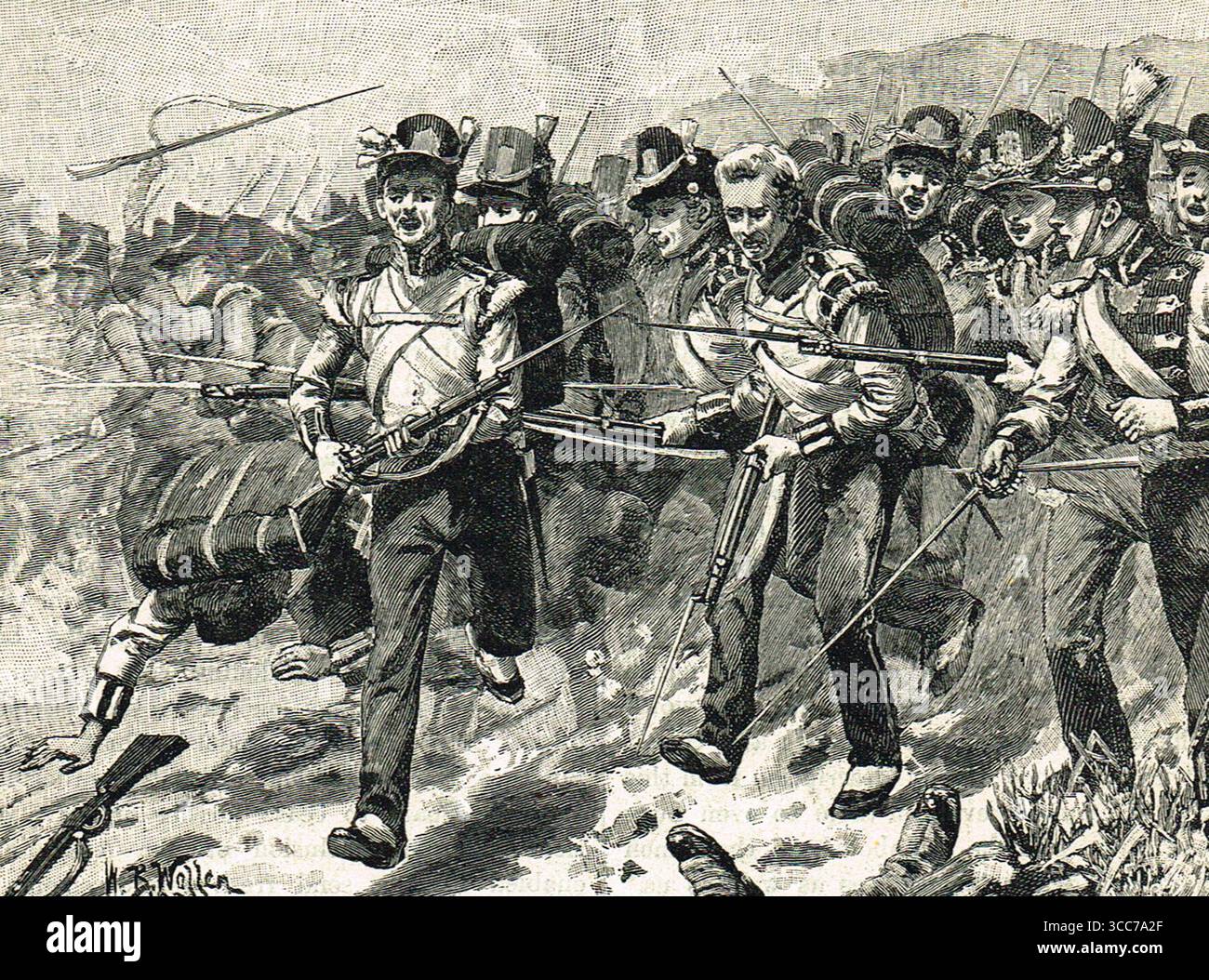 Bajonettschlag in der Schlacht von Talavera vom 27. Bis 28. Juli 1809 Stockfoto