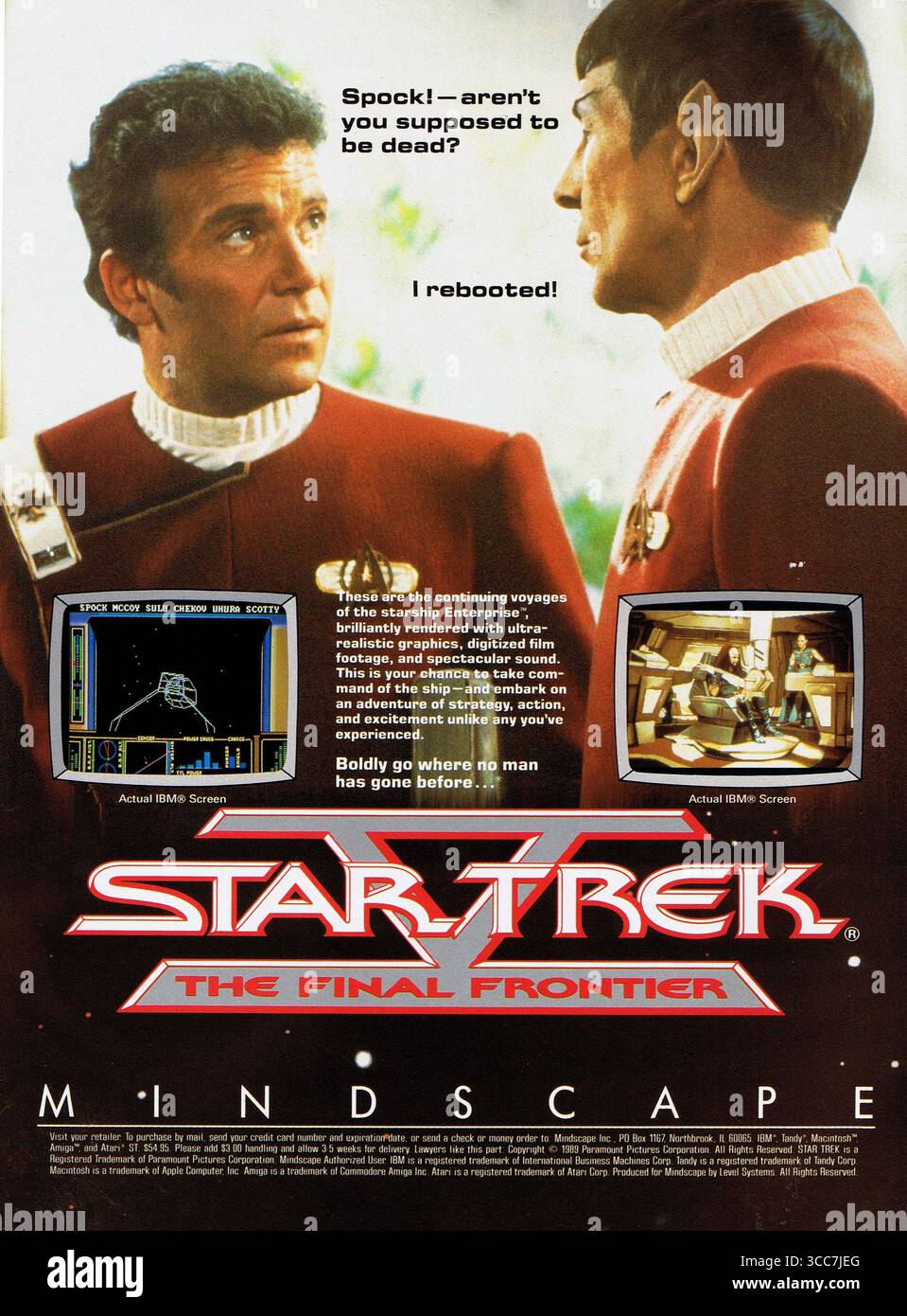 1989 Star Trek V: The Final Frontier Videospiel-Promo Stockfoto