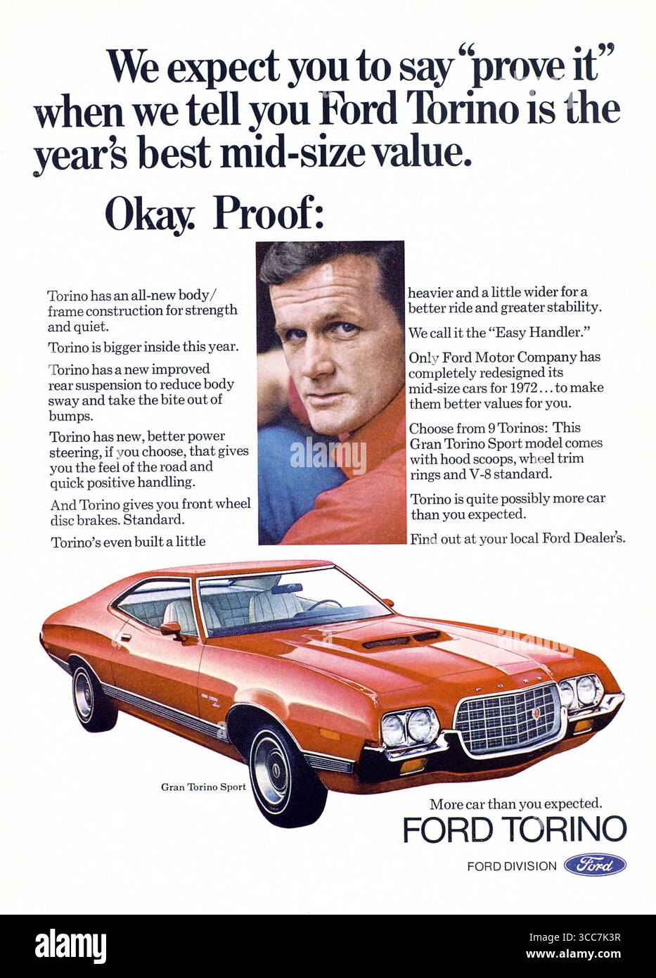 1972 Werbespot für Ford Gran Torino Sport Stockfoto