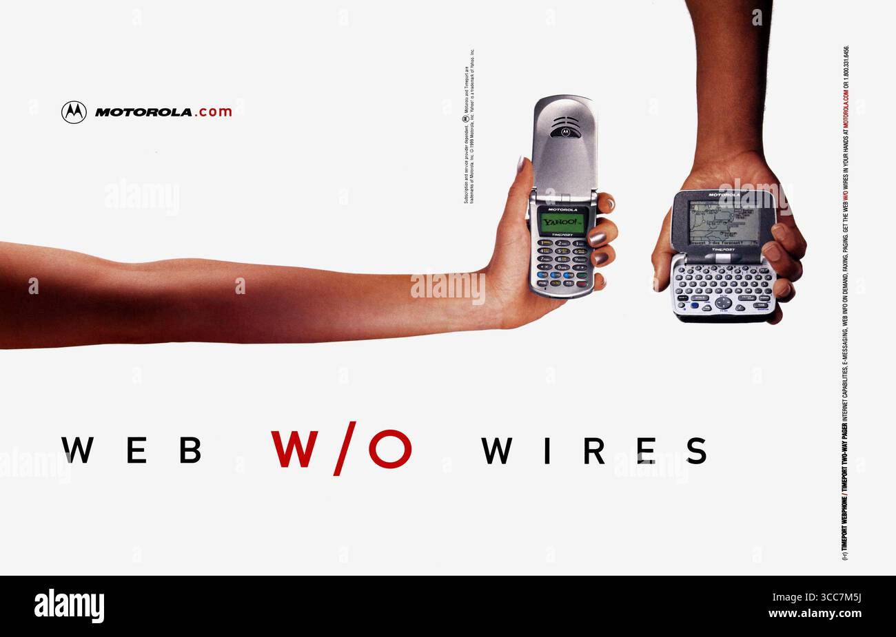 1999 Motorola Timeport Webphone- und Pager-Anzeige, Web ohne Kabel Stockfoto