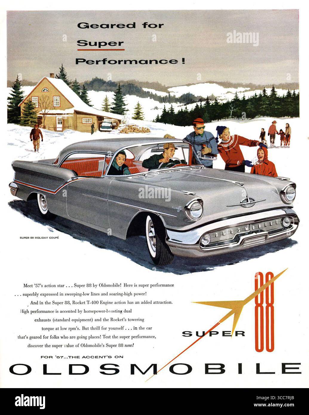 1957 Oldsmobile Super 88 Holiday Coupé Ad Stockfoto