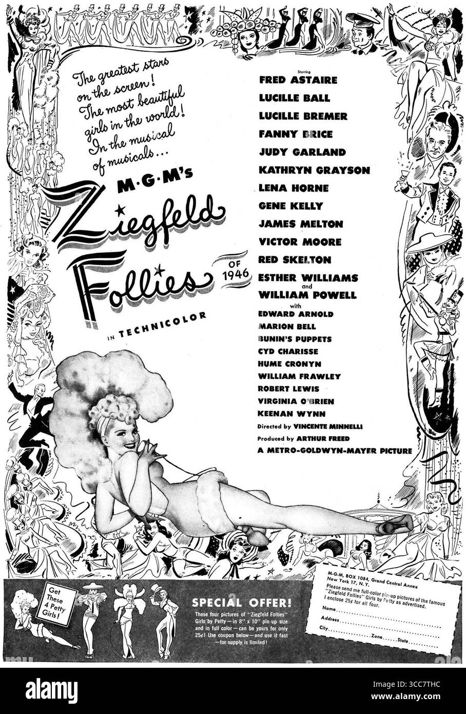 1946 Ziegfeld Follies-Kinowerbung Stockfoto