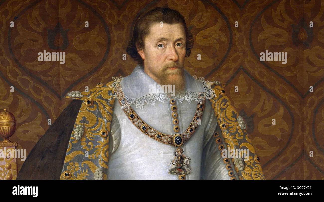 JAKOB VI. Und I. (1566–1625) Porträt von John de Critz um 1605 Stockfoto