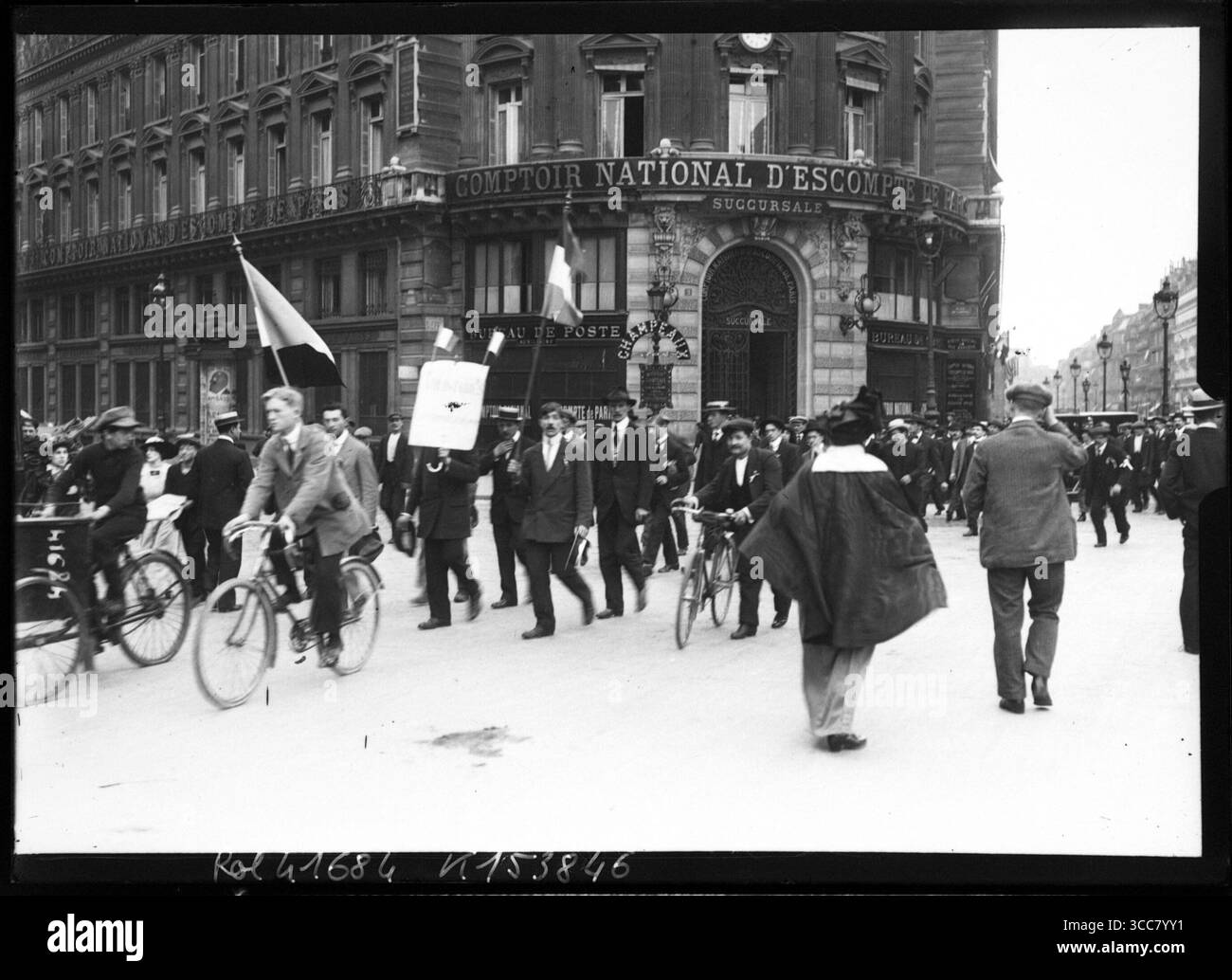 Mobilisierung des Place de l'Opera im august 1914 in Paris. Stockfoto