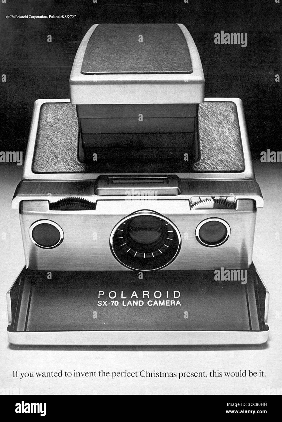 1974 Polaroid SX-70 Landkamerawerbung Stockfoto