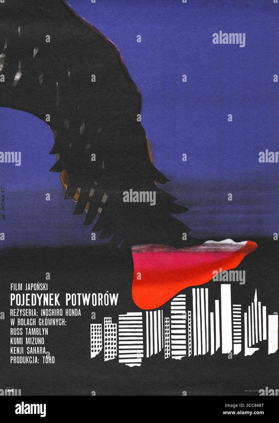 1966 polnisches Poster für den Krieg der Gargantuas Stockfoto