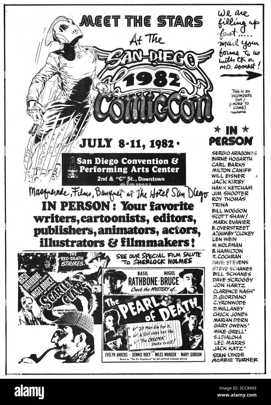 1982 San Diego Comic Con Werbung Stockfoto