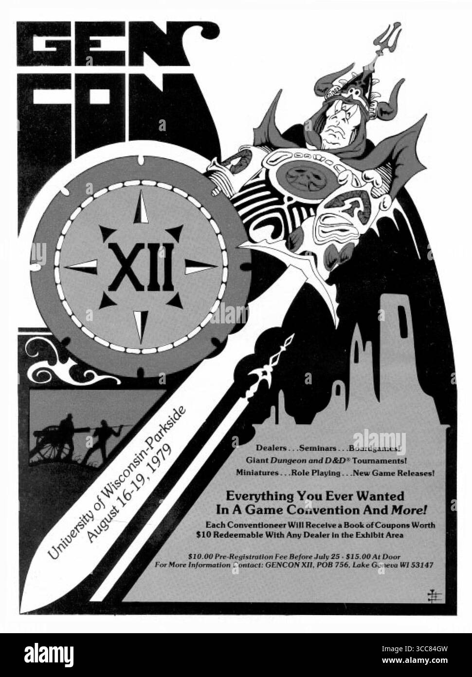 1979 Gen Con XII, 16.-19. August, Programmabdeckung Stockfoto