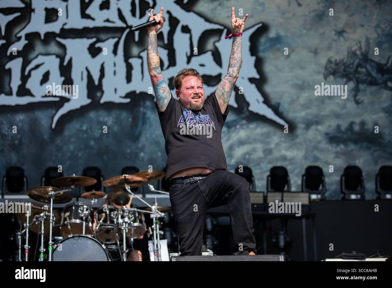 Derbyshire, England, 10. August 2025. Der Black Dahlia Mord auf der Ronnie James Dio Stage beim Bloodstock Open Air 2025 in Derbyshire. Quelle: Izzy Clayton/Alamy Live News Stockfoto