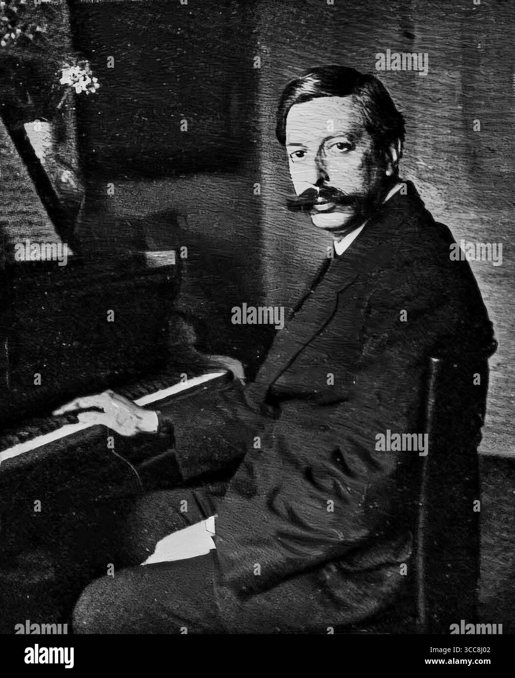 Porträt des spanischen Komponisten und Pianisten Enrique Granados, veröffentlicht in L’Illustration am 8. April 1916 nach seinem Tod. Granados und seine Frau ertranken, als die SS Sussex während des Ersten Weltkriegs im Ärmelkanal torpediert wurde Stockfoto