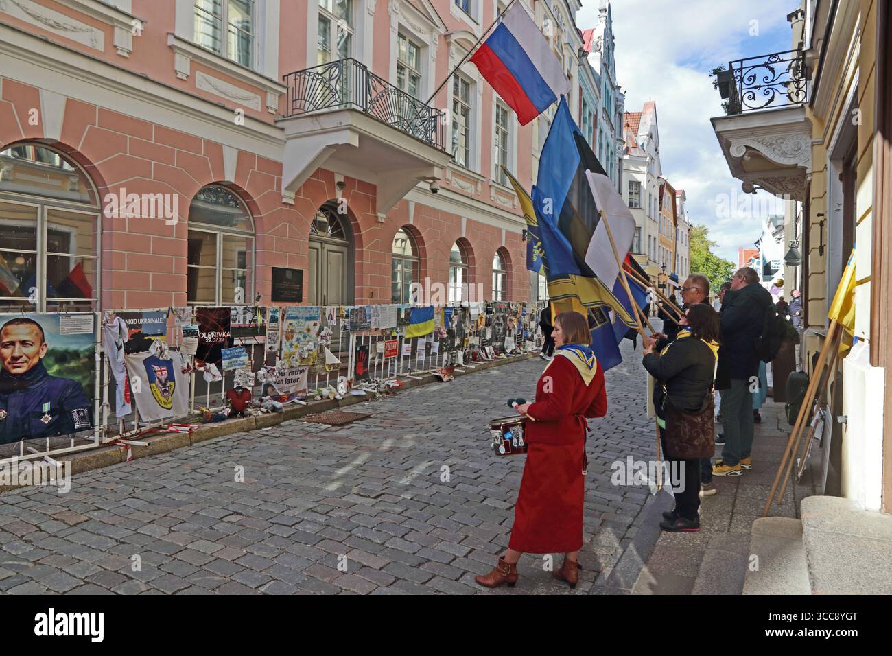 Anti-Putin-Demonstration vor der russischen Botschaft, Tallinn, Estland Stockfoto