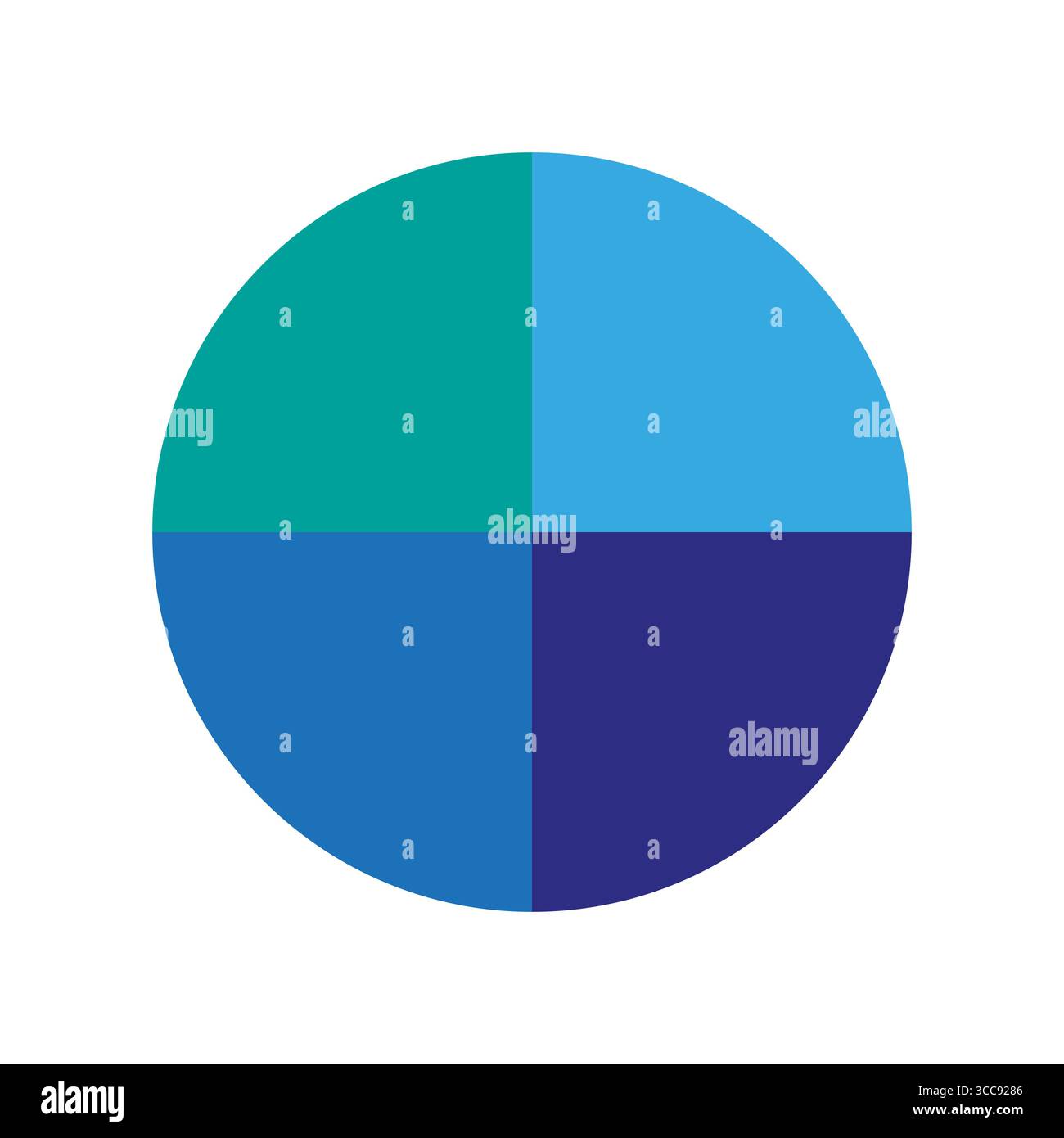 Abbildung der Farbpalette. Blautöne. Kreisförmiger Formvektor. Tiefblaue Farben. Stock Vektor