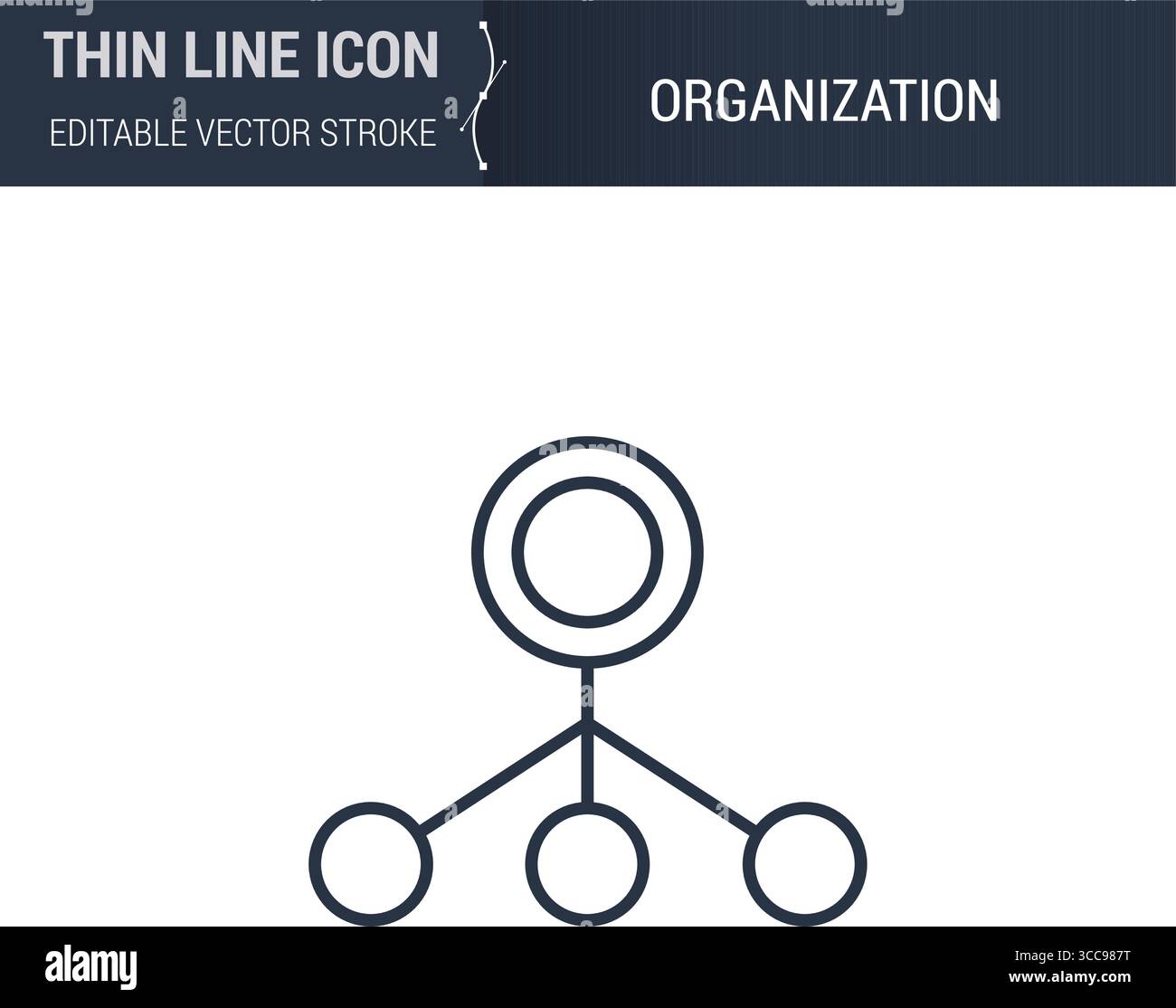 Organisationssymbol - Dünnes Geschäftssymbol. Perfekt für Web-Design. Hochwertiges Konturvektorkonzept. Hochwertiges, Minimalistisches Und Elegantes Logo. Stock Vektor