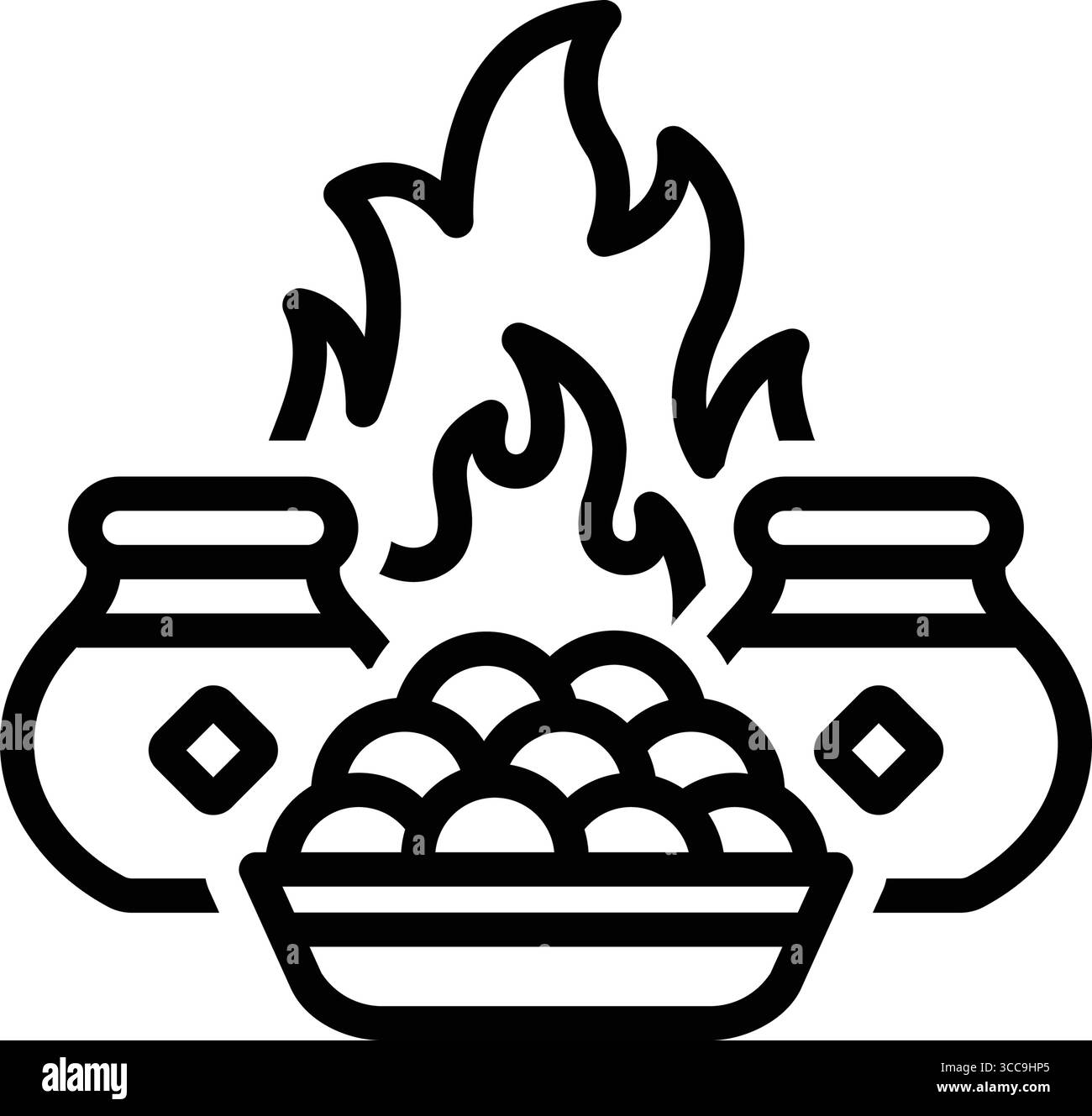Symbol für Bhogi, Lagerfeuer Stock Vektor