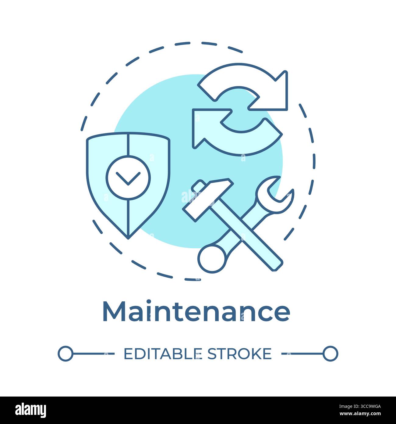 Wartungssymbol in sanftem Blau Stock Vektor