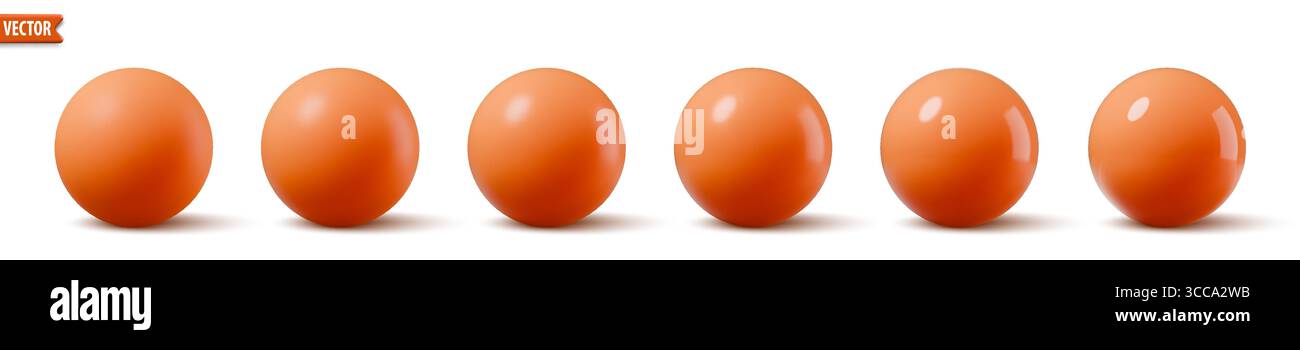 Glänzende rote Kugeln. 3D Bubble Kollektion realistische Kugeln mit Schatten. Vektor glänzende Kunststoffkugel Stock Vektor