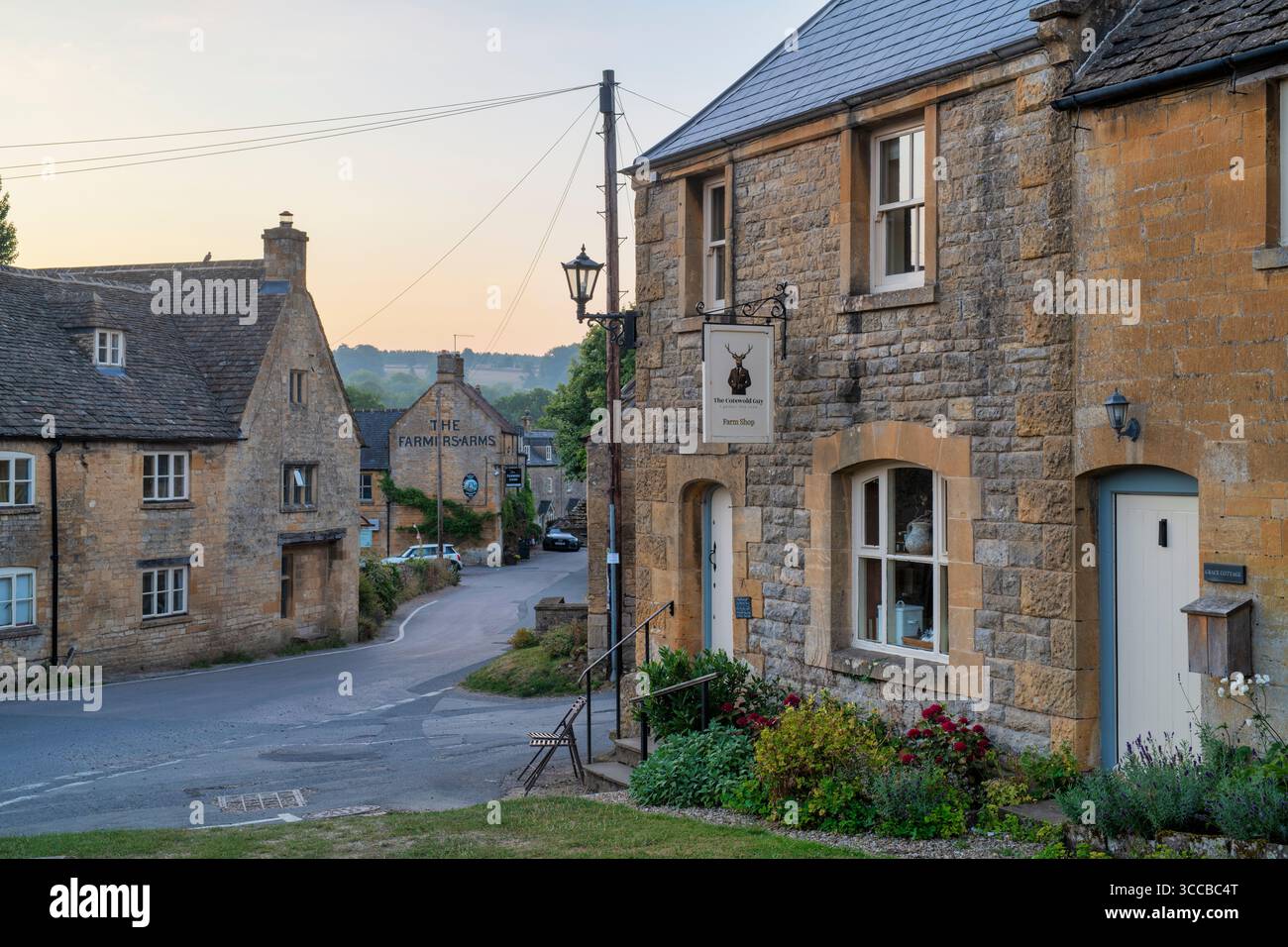 Am frühen Morgen in Guiting Power, Cotswolds, Gloucestershire, England Stockfoto