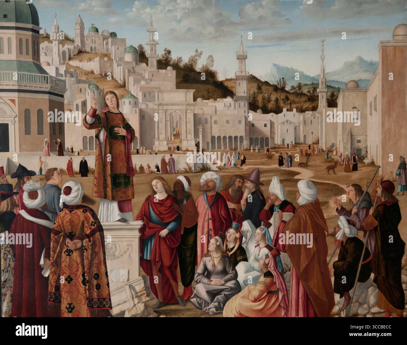 Die Predigt des St. Stephen Museums Louvre Frankreich. Stockfoto