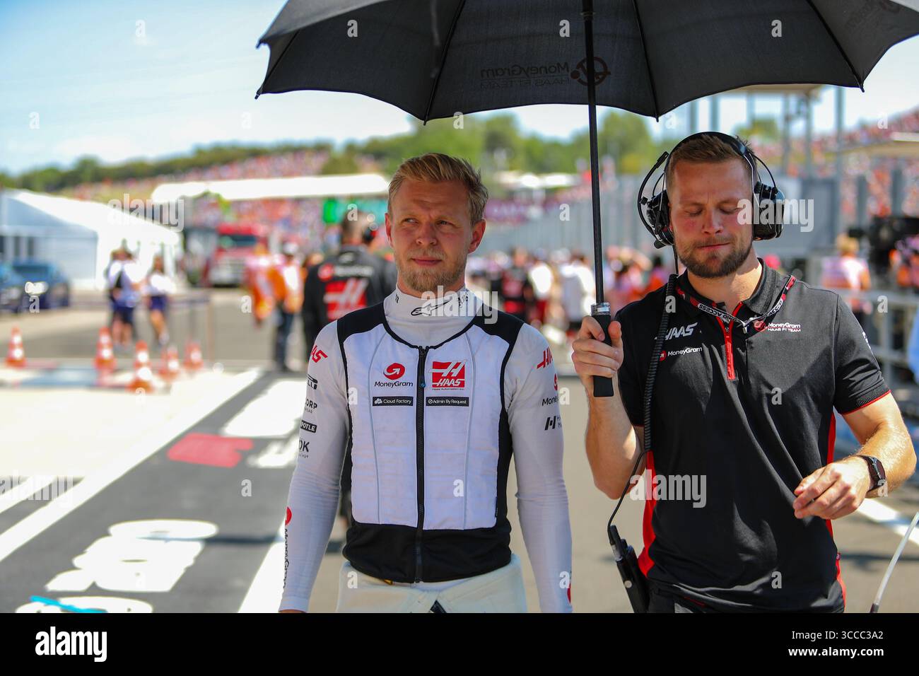 Juli 2023, Budapest, Rieti, Ungarn: Kevin Magnussen (SVE) Haas VF-23..während des RENNENS, Sonntag, 23. Juli, FORMEL 1 QATAR AIRWAYS GRAND PRIX 2023 von UNGARN - 21. Juli bis 23. Juli 2023 Hungaroring, Budapest, Ungarn (Kreditbild: © Alessio de Marco/ZUMA Press Wire) Stockfoto