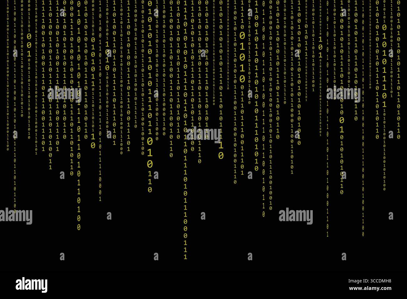 Zero One Binary Code Fließend Abstract Matrix Digital Art mit binärem Computercode. Stock Vektor