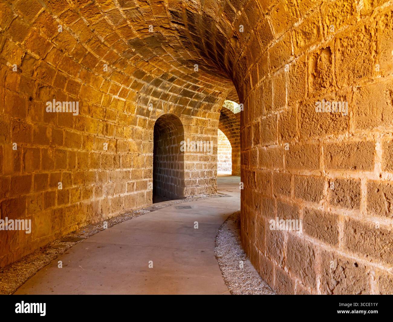 Das Innere der Martinengo-Bastion in der ummauerten Stadt Famagusta in der Türkischen Republik Nordzypern. Benannt nach Alvise Martinengo. Stockfoto