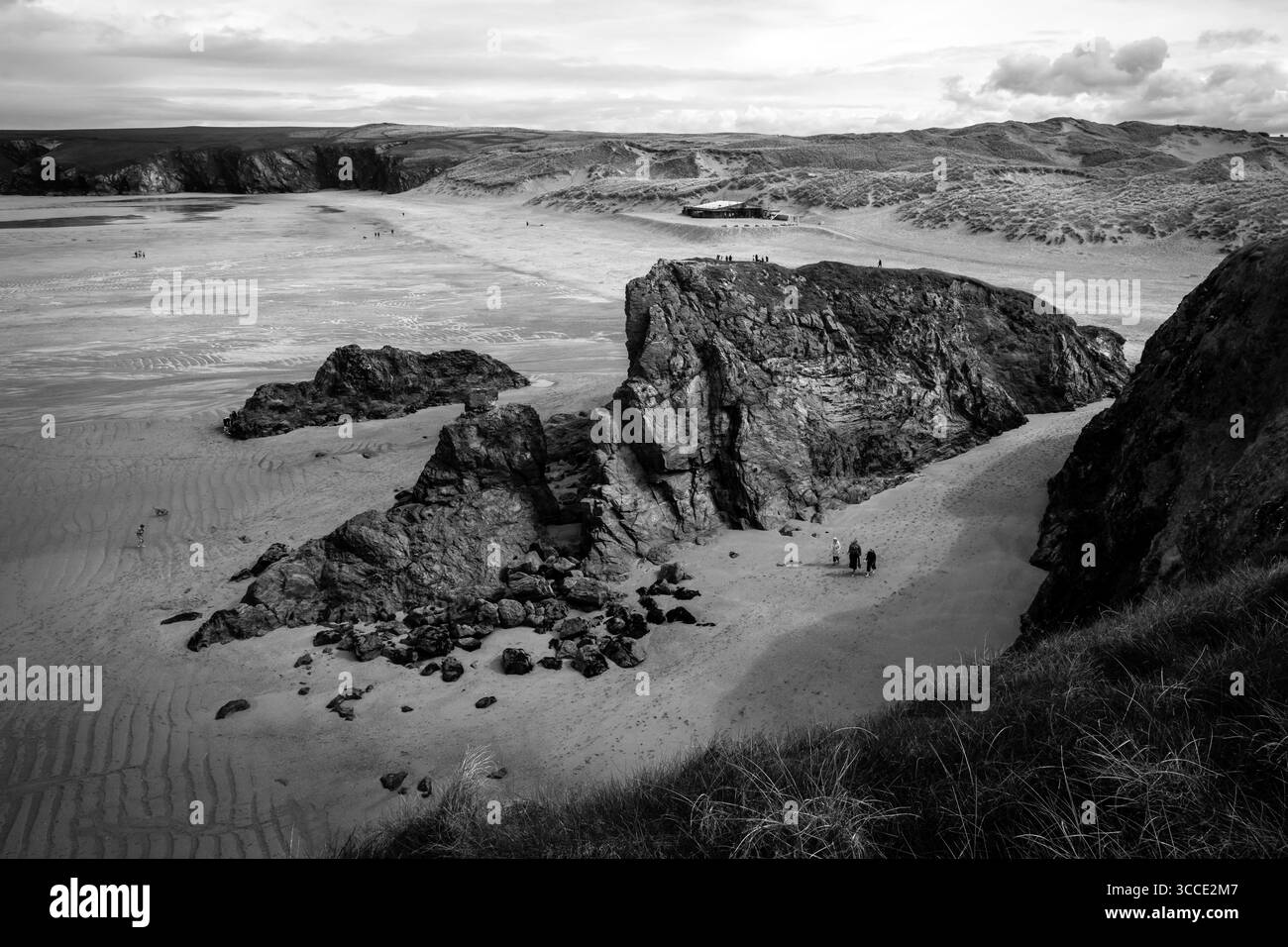 Blick auf den Holywell Beach, Cornwall UK Stockfoto